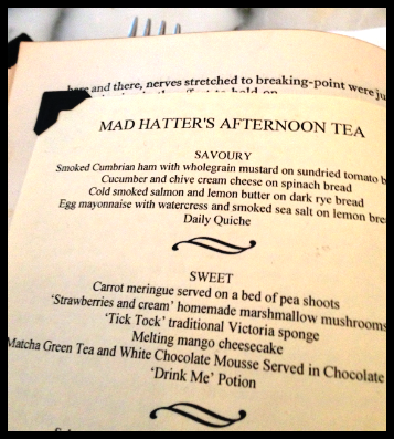 Mad Hatter's Menu