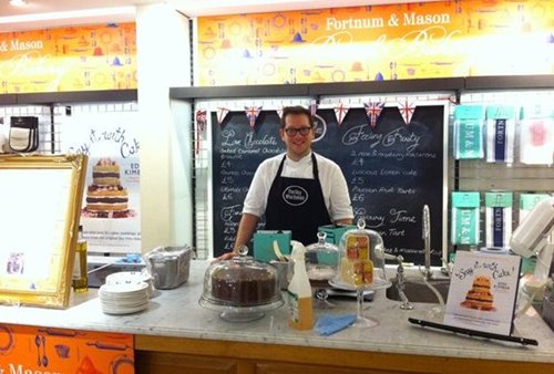 Edd Kimber in Fortum & Mason's - Boy who Bakes pop up shop